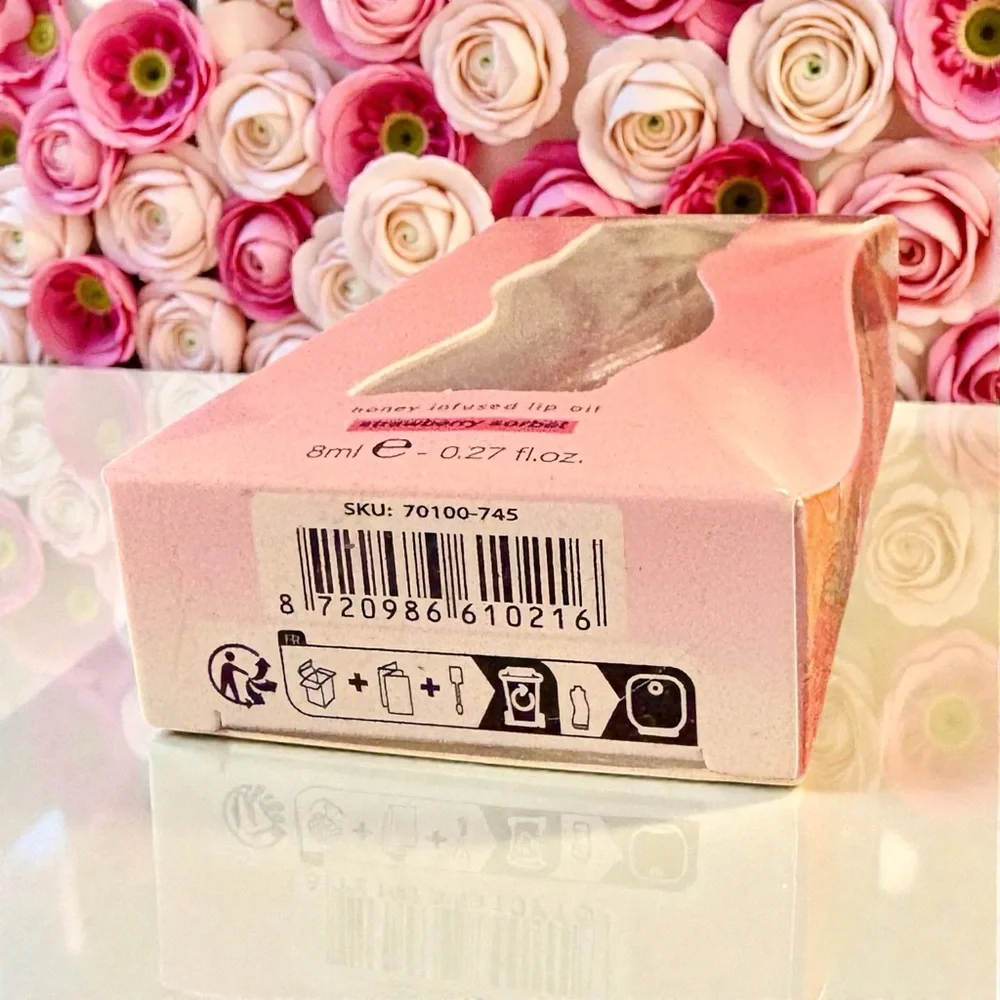 💎 Gisou Honey Infused Hydrating Lip Oil Strawberry Sorbet Full-Size New In Box